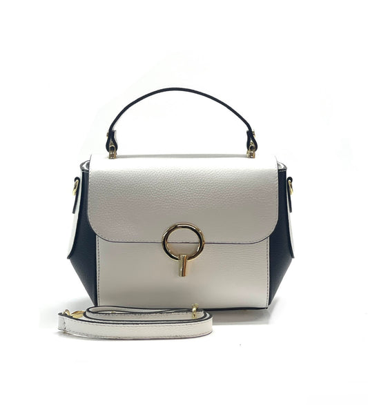 "Agata" handbag in genuine leather 100% Made in Italy