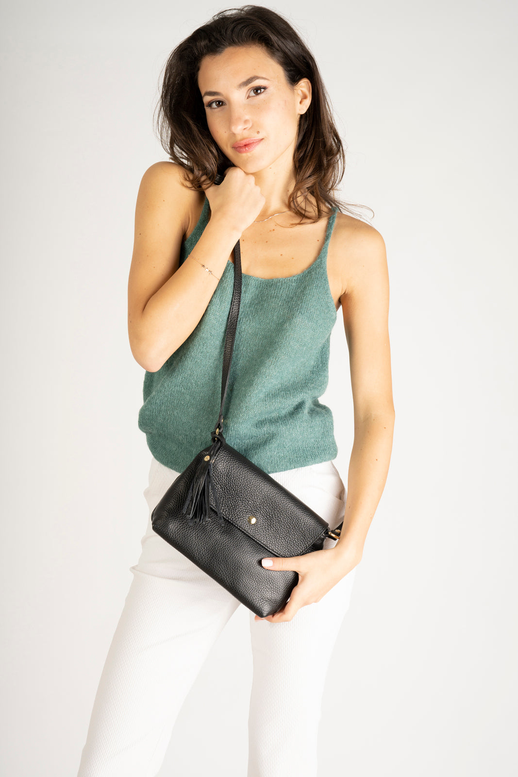 "Monica" shoulder bag 100% real leather Made in Italy 