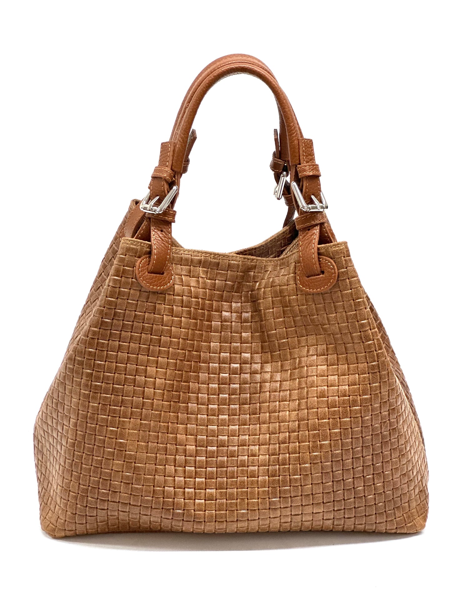 "Michela" handbag in woven suede 100% Made in Italy