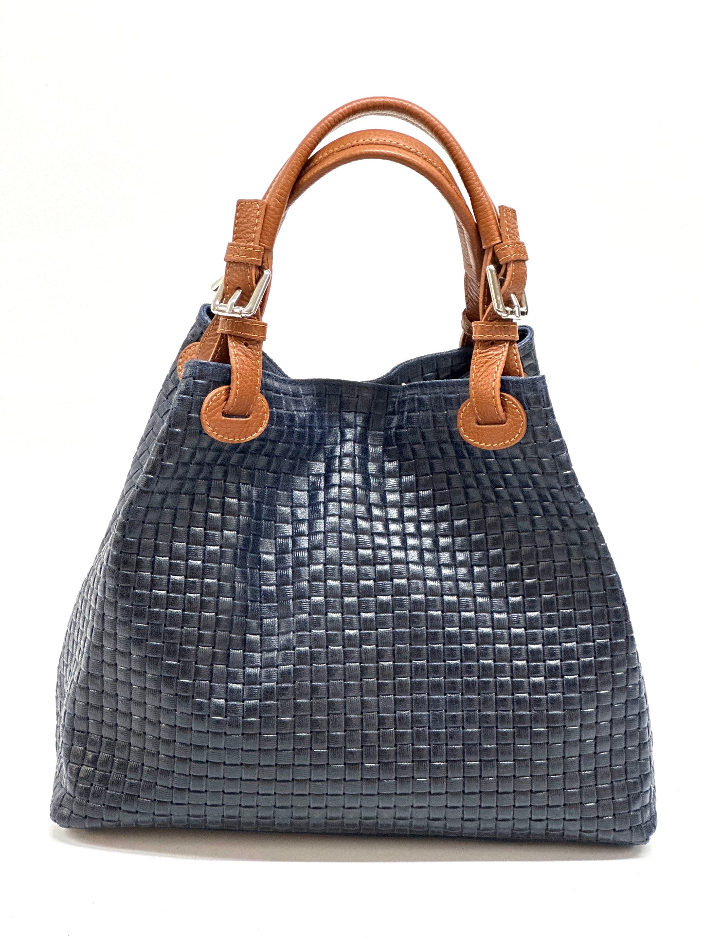 "Michela" handbag in woven suede 100% Made in Italy