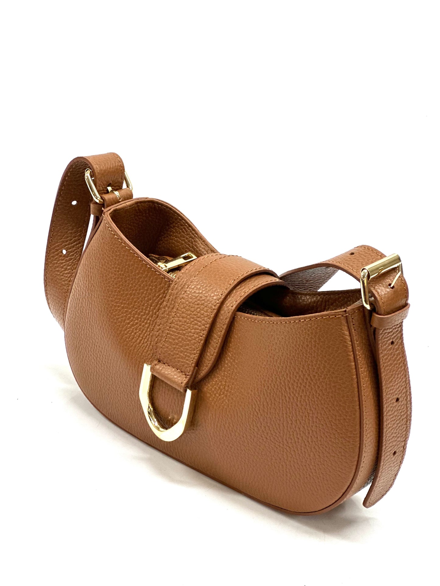 Handcrafted "Luna" bag in genuine dollar leather Made in Italy