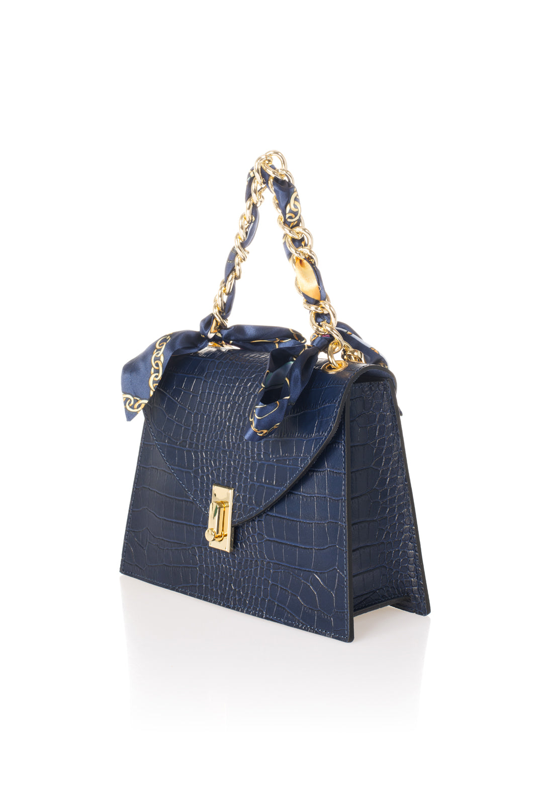 "Silvia" handbag in genuine embossed leather 100% Made in Italy