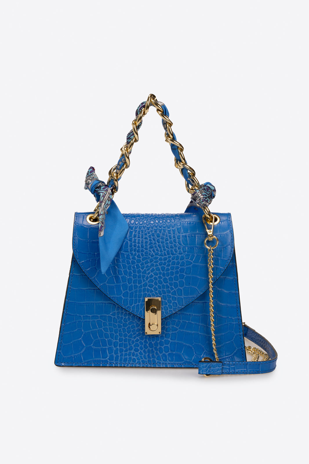 "Silvia" handbag in genuine embossed leather 100% Made in Italy